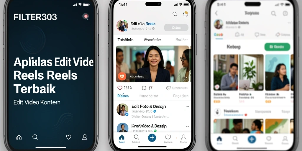Antarmuka aplikasi FILTER303 untuk pengeditan video yang intuitif.