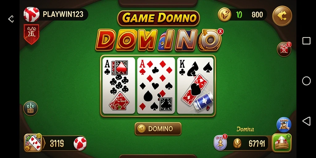 Tampilan antarmuka menarik dari game Domino PLAYWIN123.