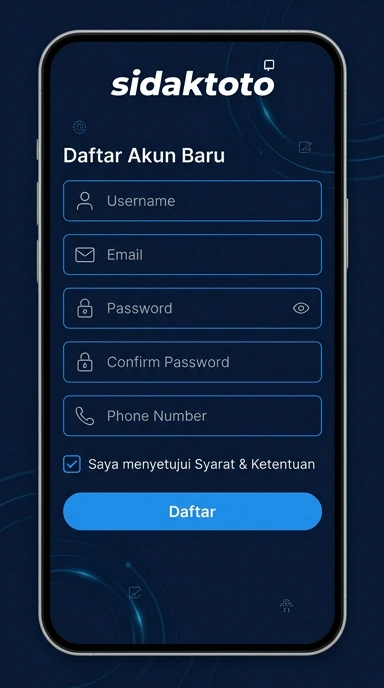Tampilan halaman daftar sidaktoto